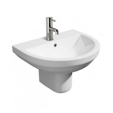 Bijoux 550mm 1 Tap Hole Basin & Semi Pedestal