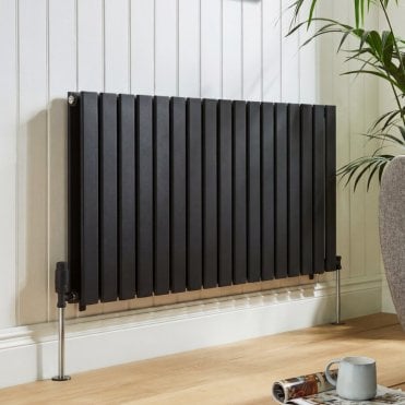 Boston Matt Black Double Flat Panel Designer Radiator