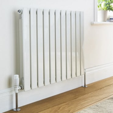 Boston White Gloss Single Flat Panel Designer Radiator