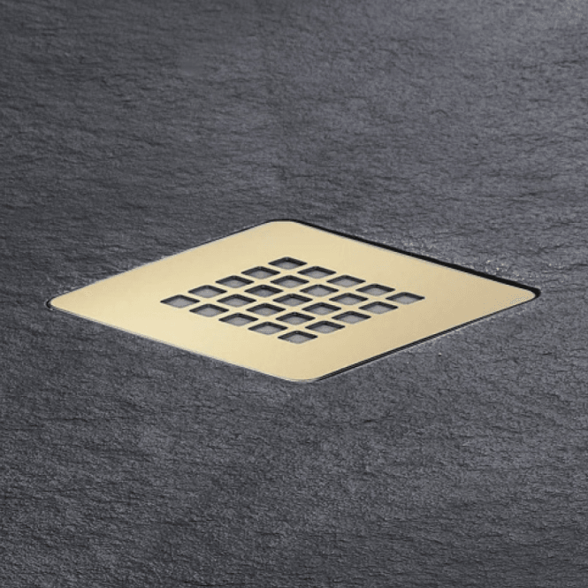 Kartell Brushed Brass 125mm x 125mm Waste Cover for Naturals Shower Trays