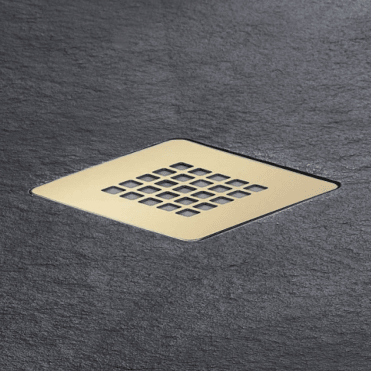 Brushed Brass 125mm x 125mm Waste Cover for Naturals Shower Trays