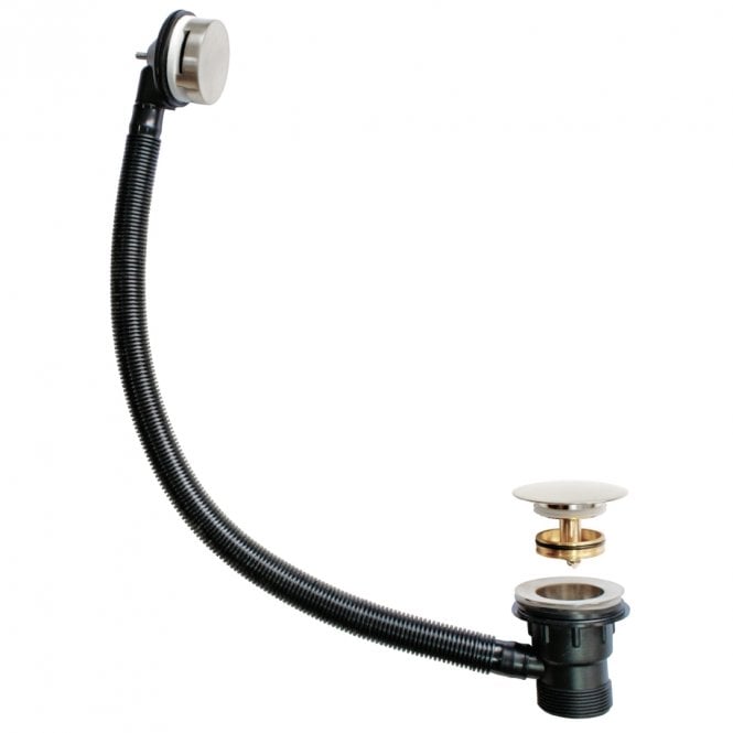 Kartell Brushed Nickel Easyclean Clicker Combination Bath Waste