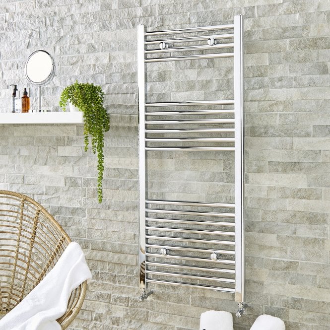Kartell Chrome 1200mm x 300mm Straight Heated Towel Rail