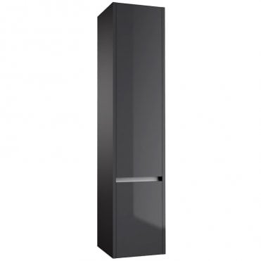 City 350mm x 1600mm Wall Mounted Tall Storage Unit Storm Grey Gloss