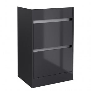 City 500mm 2 Drawer Floor Standing Unit Storm Grey Gloss