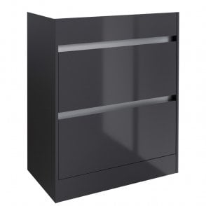 City 600mm 2 Drawer Floor Standing Unit Storm Grey Gloss