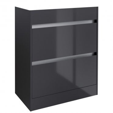 City 600mm 2 Drawer Floor Standing Unit Storm Grey Gloss
