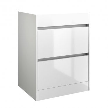 City 600mm 2 Drawer Floor Standing Unit White Gloss