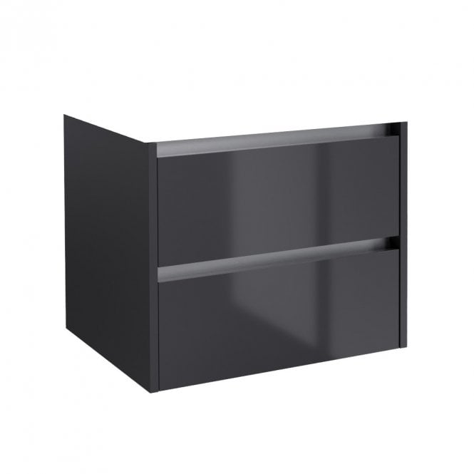 Kartell City 600mm 2 Drawer Wall Mounted Unit Storm Grey Gloss