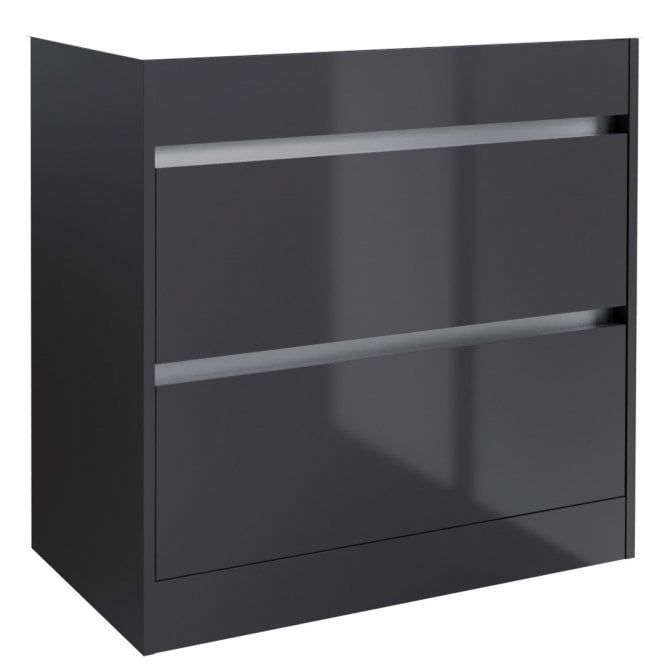 Kartell City 800mm 2 Drawer Floor Standing Unit Storm Grey Gloss