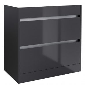 City 800mm 2 Drawer Floor Standing Unit Storm Grey Gloss