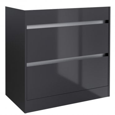 City 800mm 2 Drawer Floor Standing Unit Storm Grey Gloss