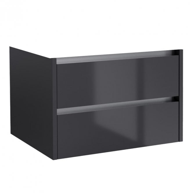 Kartell City 800mm 2 Drawer Wall Mounted Unit Storm Grey Gloss