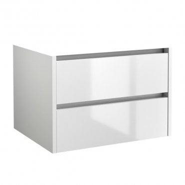 City 800mm 2 Drawer Wall Mounted Unit White Gloss