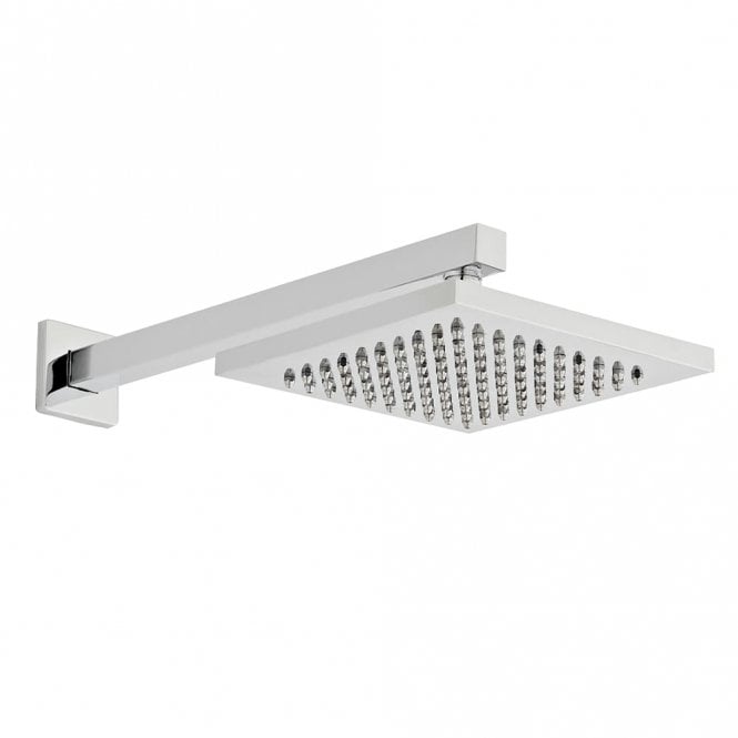 Kartell Cube 200mm Square Fixed Shower Head & Wall Mounted Arm Chrome