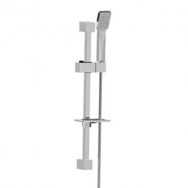 Cube Slide Rail & Handset Kit with Soap Tray Chrome