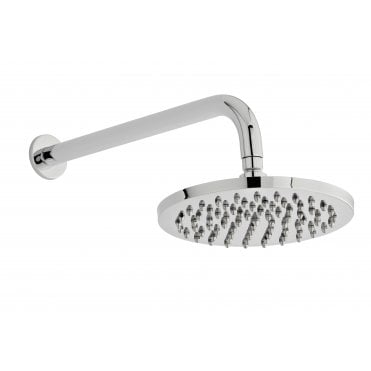 Deluge 200mm Round Fixed Shower Head & Wall Mounted Arm Chrome