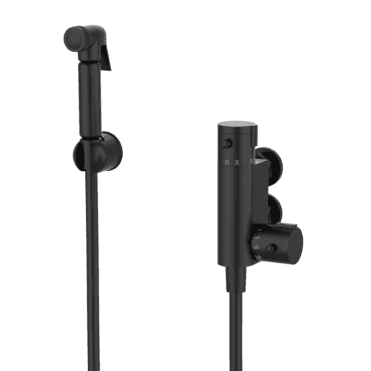 Douche Kit with Thermostatic Mixing Valve and Brass Spray Head Black