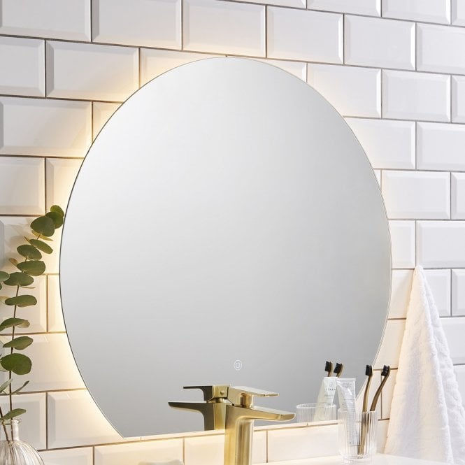Kartell Eclipse 800x700mm Semi Round LED Mirror with Touch Switch