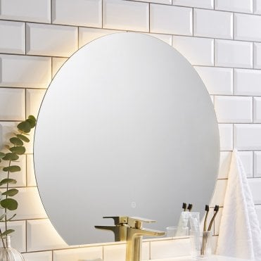 Eclipse 800x700mm Semi Round LED Mirror with Touch Switch