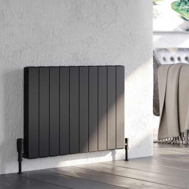 Kartell Edmonton Black Horizontal Aluminium Flat Panel Radiator