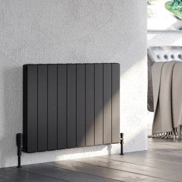 Edmonton Black Horizontal Aluminium Flat Panel Radiator