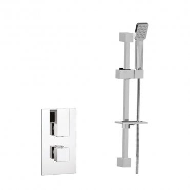 Element Chrome Concealed Thermostatic Shower Valve with Adjustable Slide Rail Kit