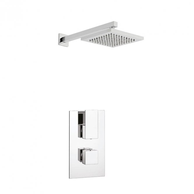 Kartell Element Chrome Concealed Thermostatic Shower Valve with Fixed Drencher Head