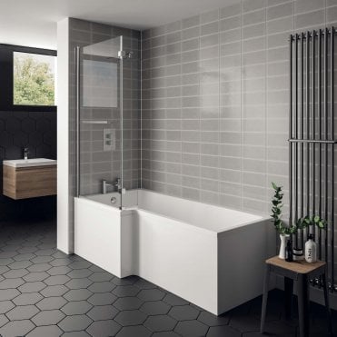 Elite 1800mm L Shaped Shower Bath