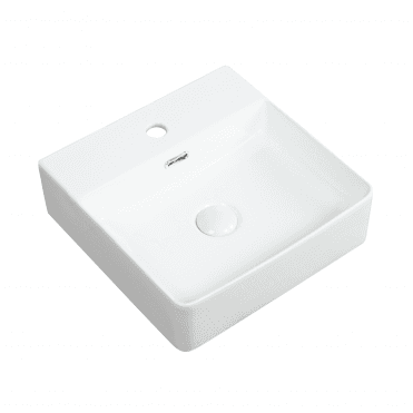 Essential 420mm 1 Tap Hole Square Counter Top Basin