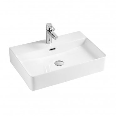 Essential 600mm 1 Tap Hole Rectangular Counter Top Basin
