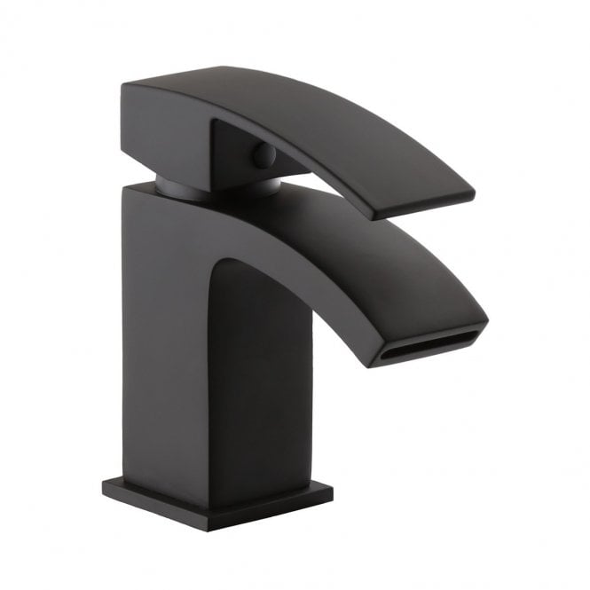 Kartell Fiuto Nero Matt Black Mono Basin Mixer Tap & Click Waste