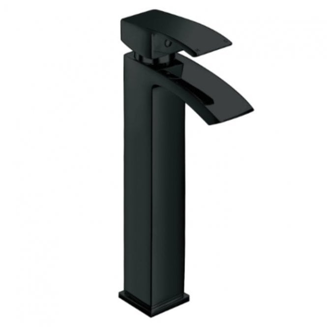 Kartell Fiuto Nero Matt Black Tall Mono Basin Mixer Tap