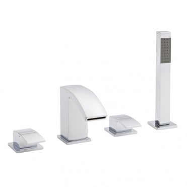 Flair 4 Hole Bath Shower Mixer Tap Polished Chrome