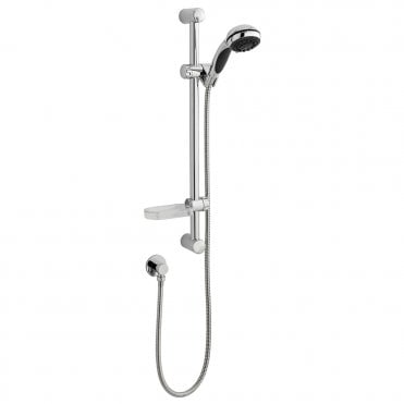Flow Slide Rail & Multi-Function Handset Kit with Soap Tray Chrome
