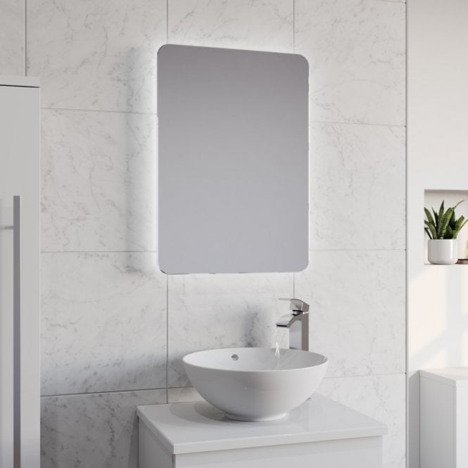 Kartell Garda 700mm x 500mm LED Backlit Bathroom Mirror with Charger Socket