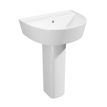 Genoa Round 550mm 1 Tap Hole Basin & Full Pedestal