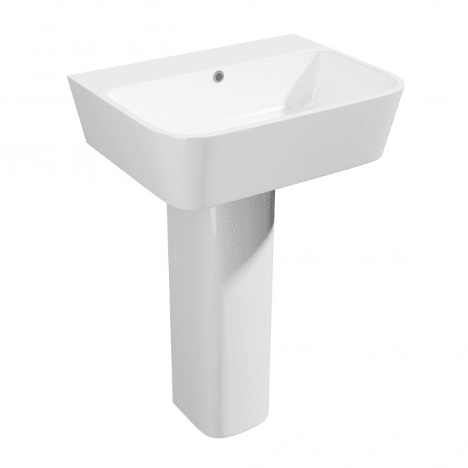 Kartell Genoa Square 550mm 1 Tap Hole Basin & Full Pedestal