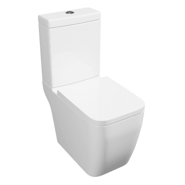 Genoa Square Rimless Close Coupled Toilet & Premium Soft Close Seat