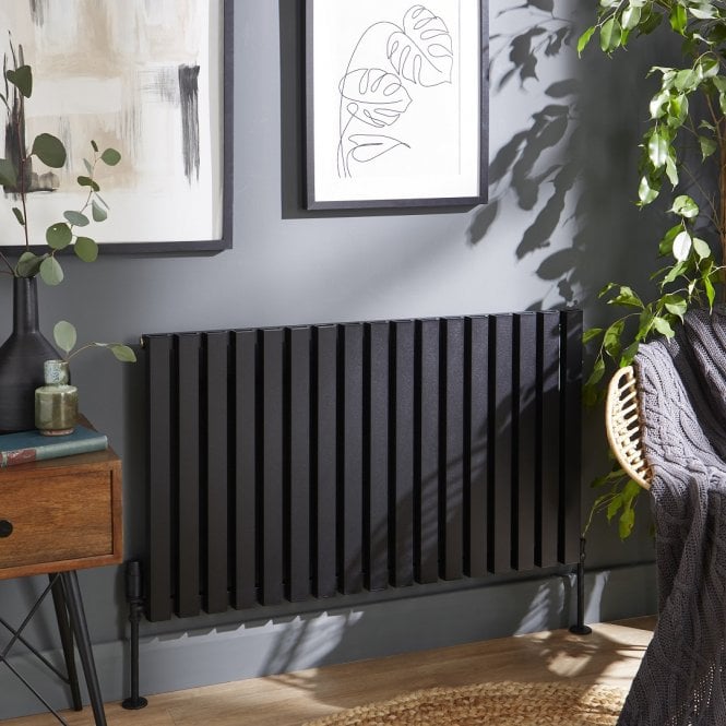 Kartell Hamilton Black Horizontal Single Aluminium Radiator