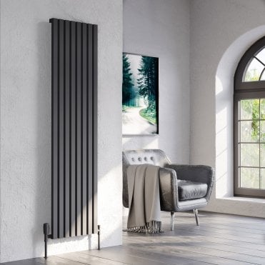 Hamilton Black Vertical Single Aluminium Radiator