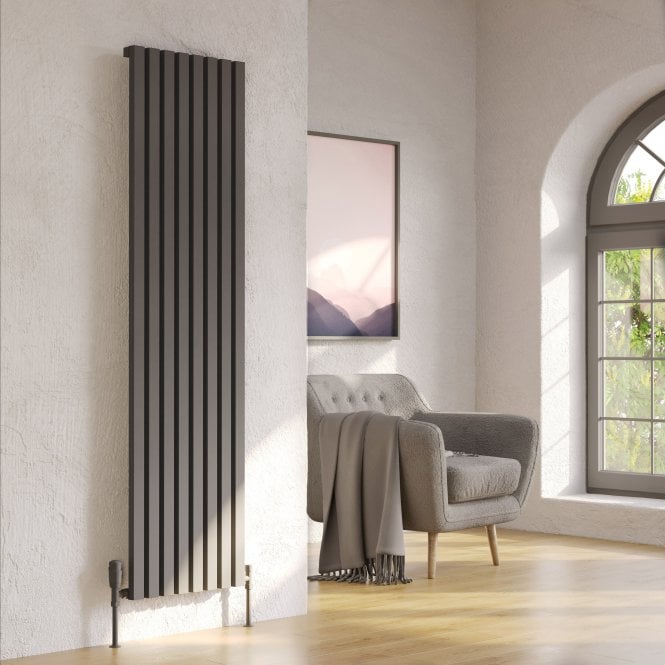 Kartell Hamilton Grey Vertical Double Aluminium Radiator