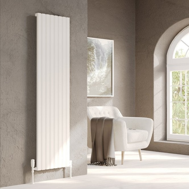 Kartell Hamilton White Vertical Double Aluminium Radiator