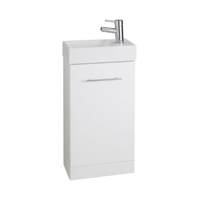 Kartell Impakt 410mm White Gloss Cube Cloakroom Vanity Unit & Basin
