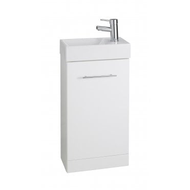 Impakt 410mm White Gloss Cube Cloakroom Vanity Unit & Basin