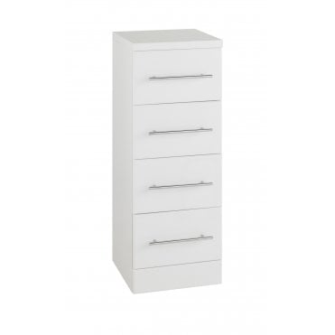 Impakt White Gloss 300mm 4 Drawer Base Unit