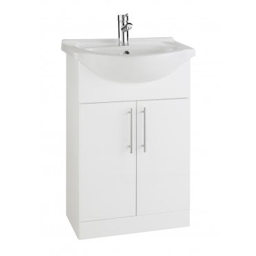 Impakt White Gloss 550mm Vanity Unit & Basin