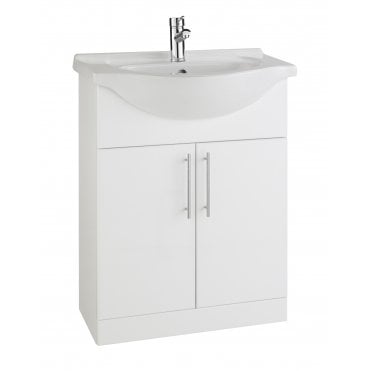 Impakt White Gloss 650mm Vanity Unit & Basin