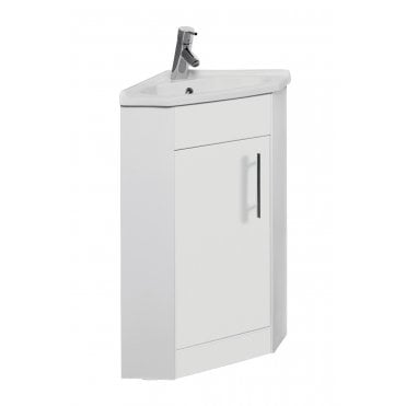 Impakt White Gloss Corner Vanity Unit & Basin