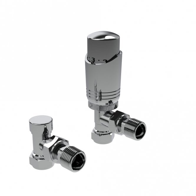 Kartell K-Design Chrome Angled TRV Thermostatic Radiator Valve Pack